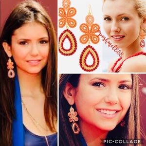 :: Stella & Dot Coral Capri Chandelier Earrings Retired Treasures!!!